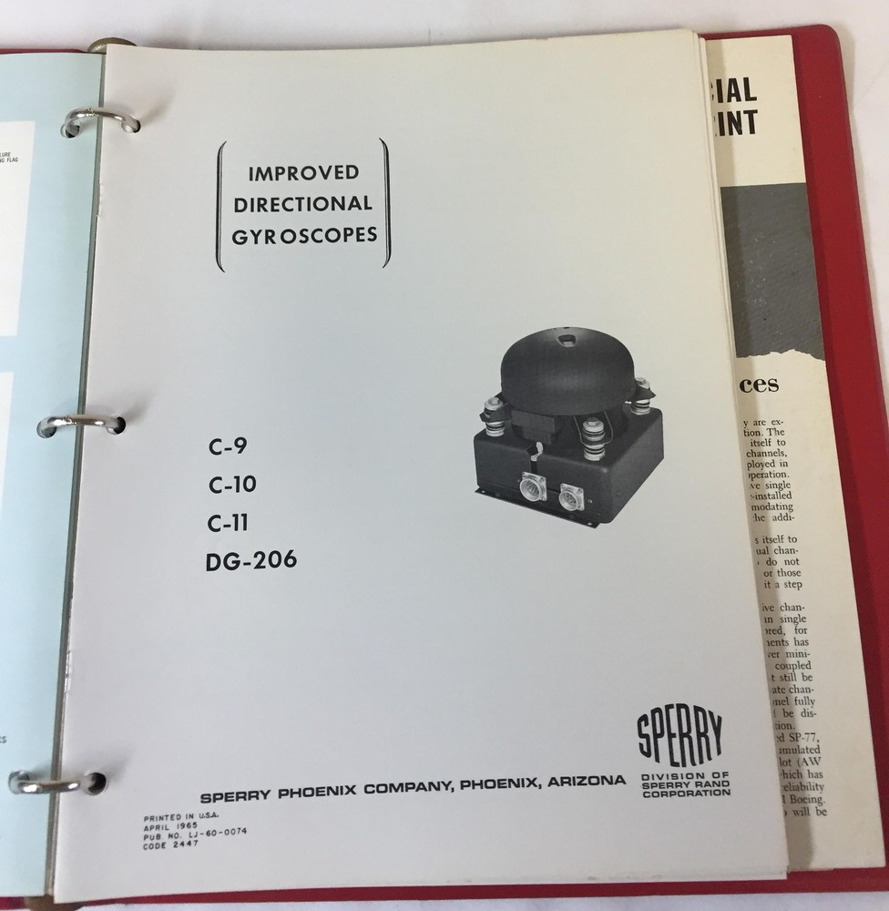 1965 SPERRY INSTRUMENT SYSTEMS binder with multiple promo pieces