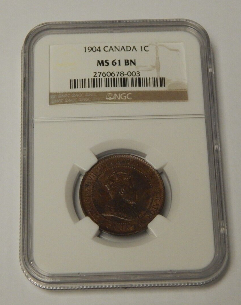 1904 Canada 1c Large Cent NGC MS 61 BN