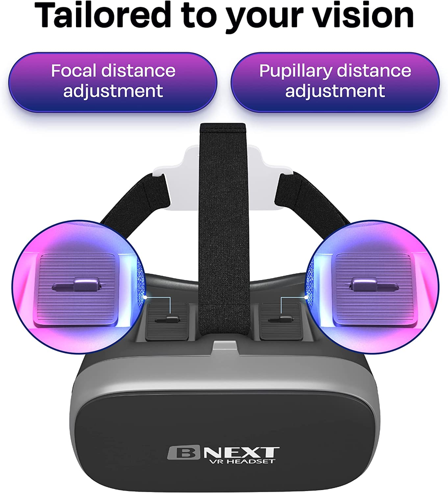 Bnext Silver VR Headset Compatible with Iphone & Android