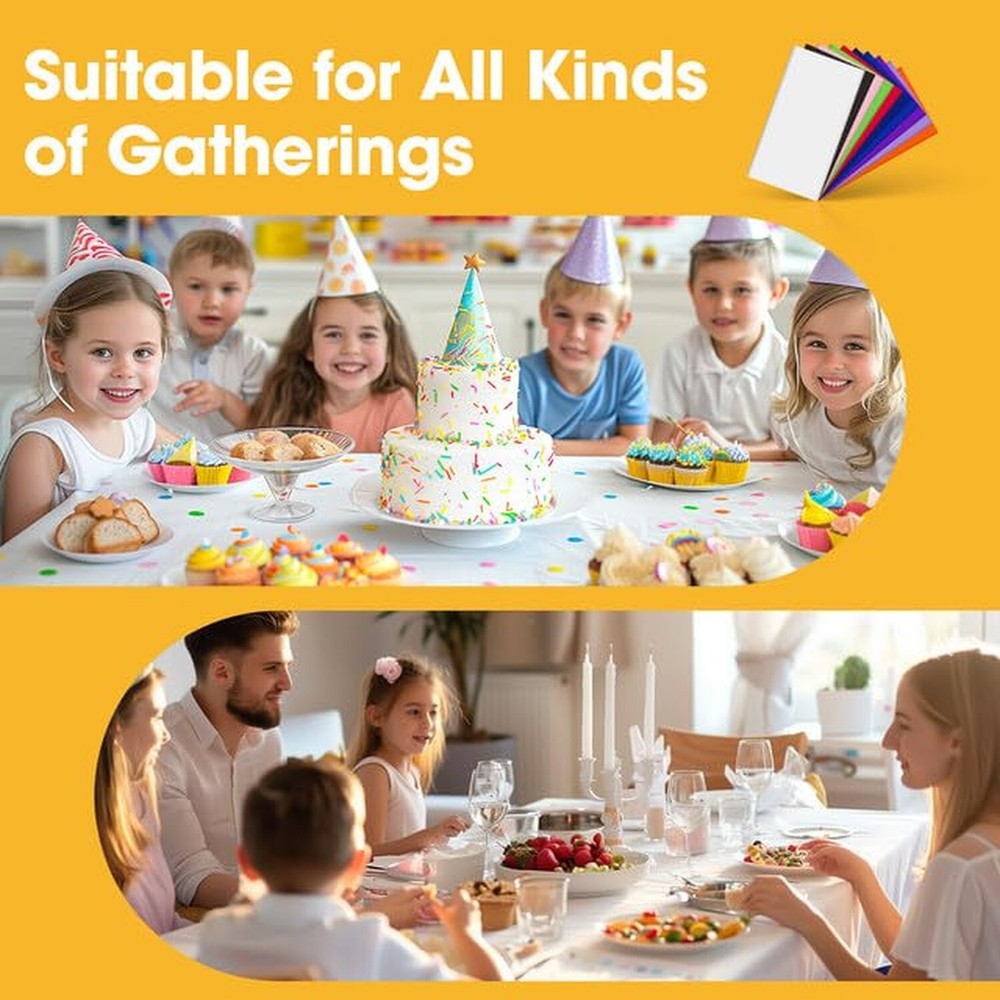 White Plastic Table Cloth Rectangle Table 15 Pack, 54''×108'' Tablecloth fo