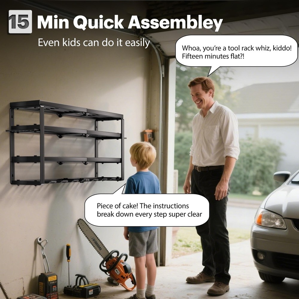 Power Tool Organizer Wall Mount, 15 Min Assembly & Maximum 150lb load by Heav...