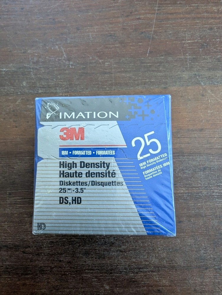 Imation 3M High Density IBM Formatted 3.5" Floppy Diskettes DS,HD 25-Pack