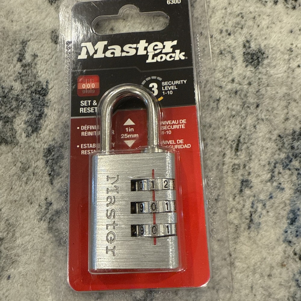 Master Lock 3-Digit Combination Lock Aluminum