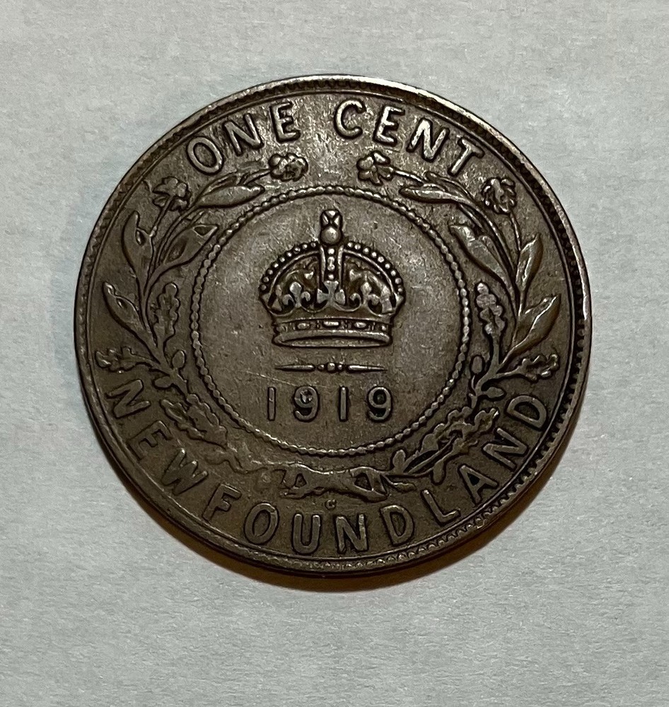 1919 Newfoundland Large One Cent Penny