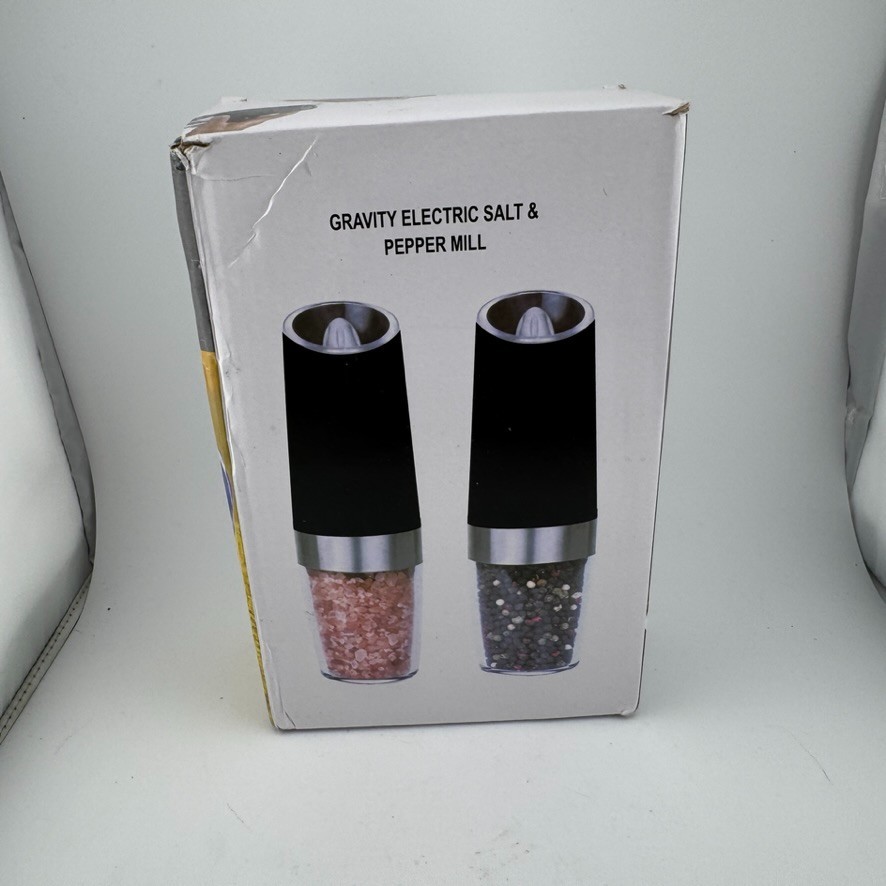 Gravity Electric Salt/Pepper Mills Set Adjustable Coarseness
