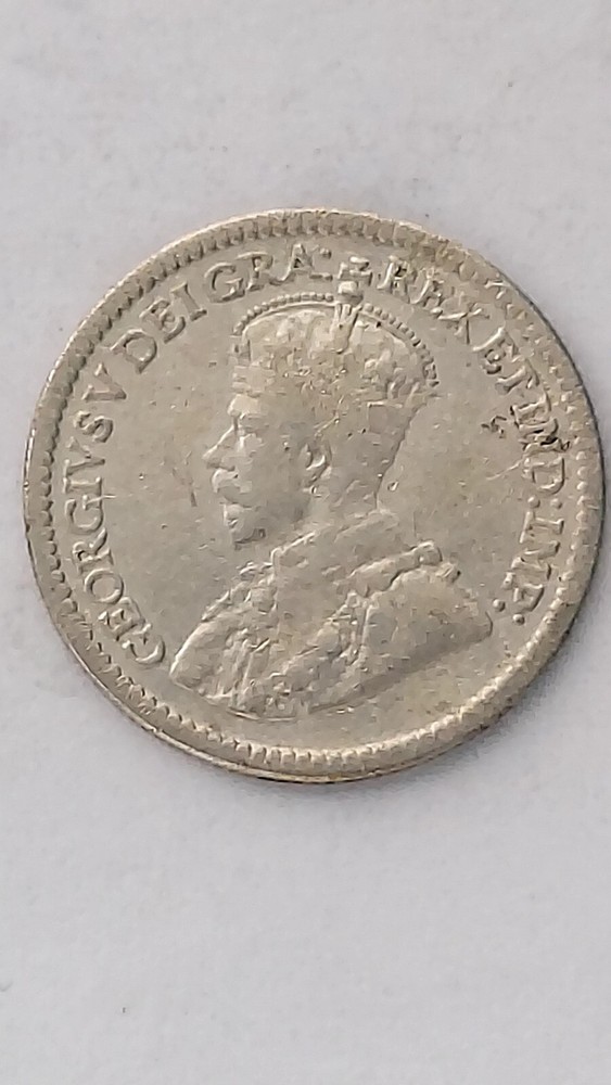 1912 Canada 5 Cent Silver, George V, .925 Silver
