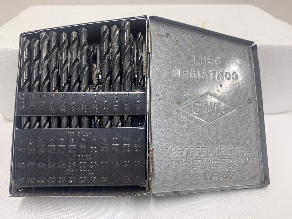 Whitman & Barnes Drill Container Plymouth Mich. Incomplete Partial