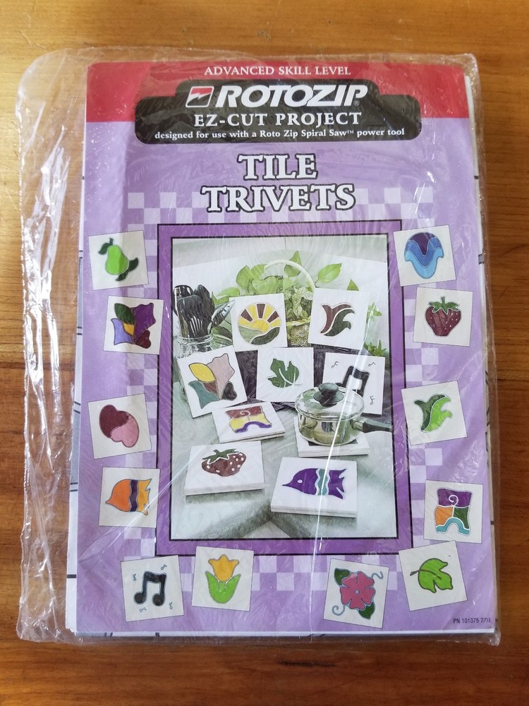 Rotozip Spiral Saw EZ-Cut Project Tile Trivets 16 Patterns