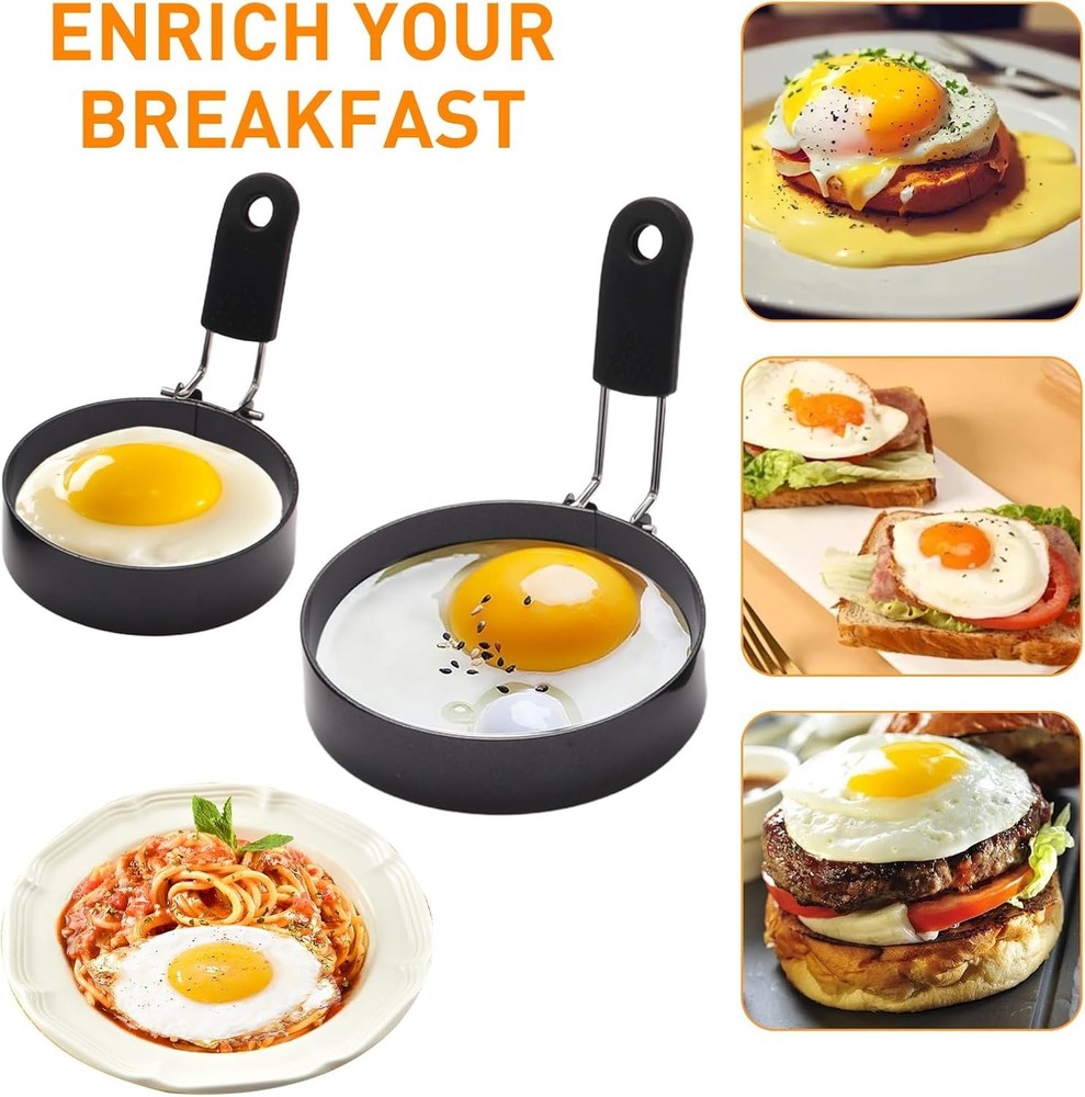 Egg Ring Set 6 Pack Stainless Steel Multi-Use Cookware Kitchen Gadgets