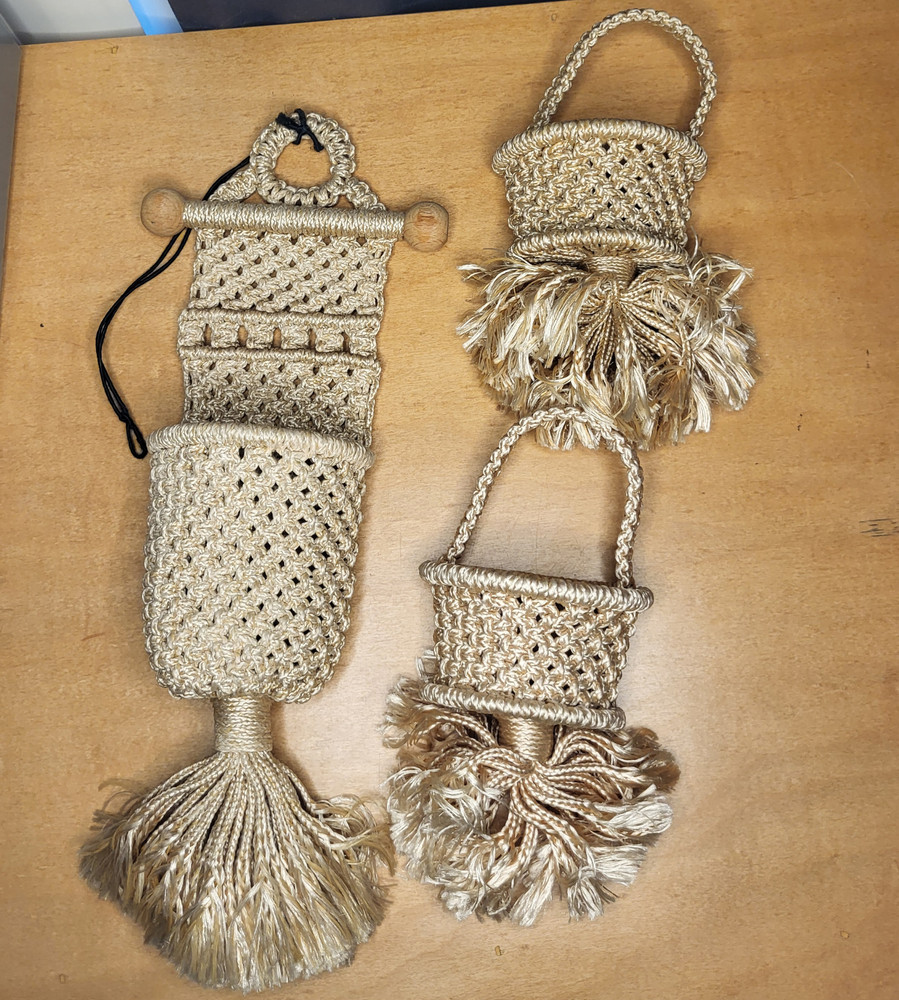 Mini macrame wall pockets- set of 3