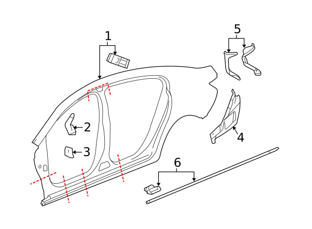 Genuine GM Driver Side Body Side Outer Panel Lower Filler 20812544