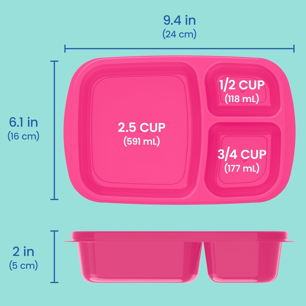 Bentgo Easyboxes - Original Stackable Lunch Boxes - Reusable Jewel Brights