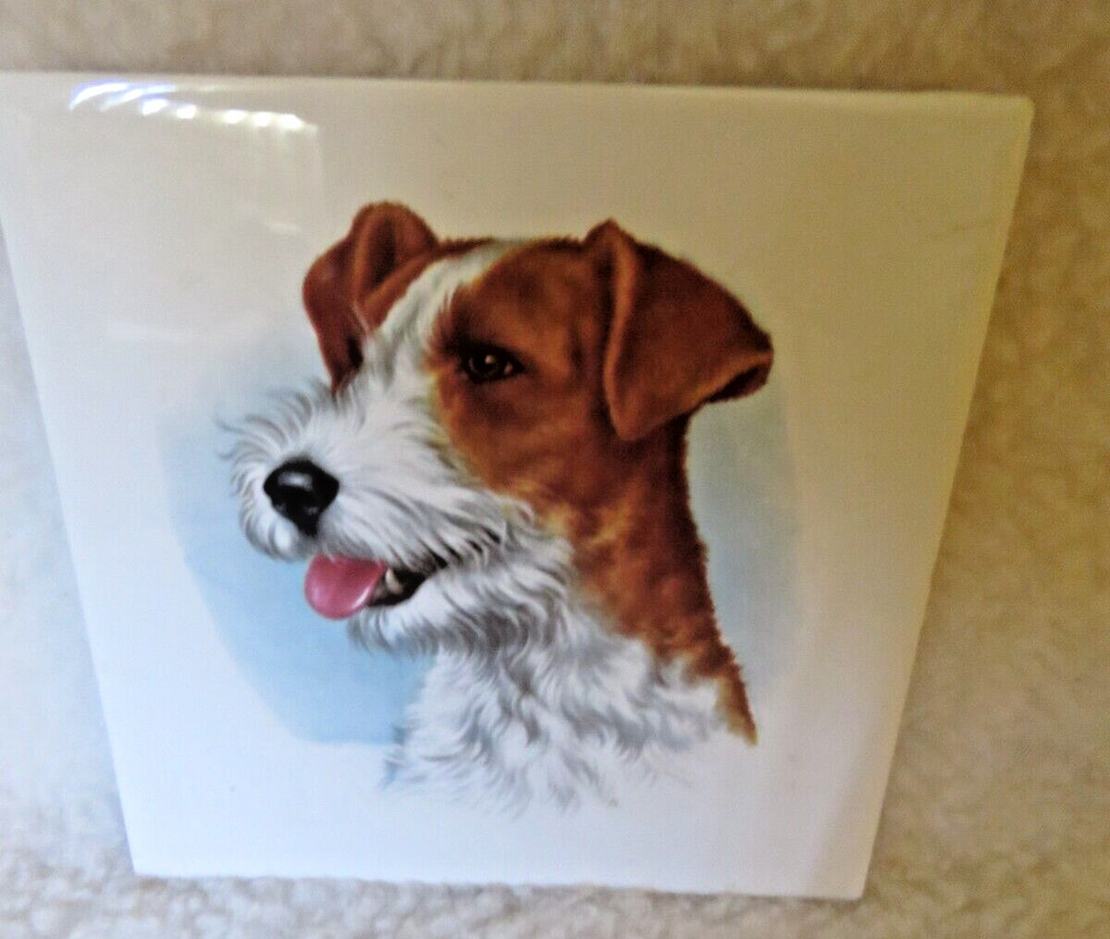 Decorative Ceramic Tile Trivet Terrier Dog Made in England