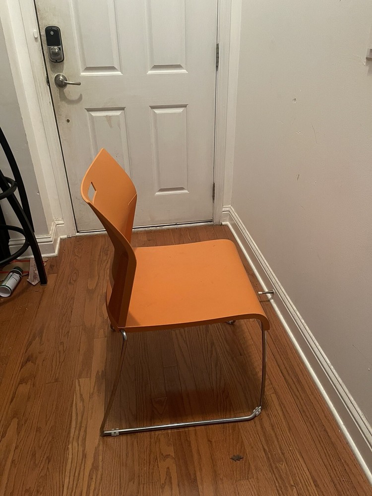 Global Duet Stacking Chair - Stackable Orange Plastic Chair