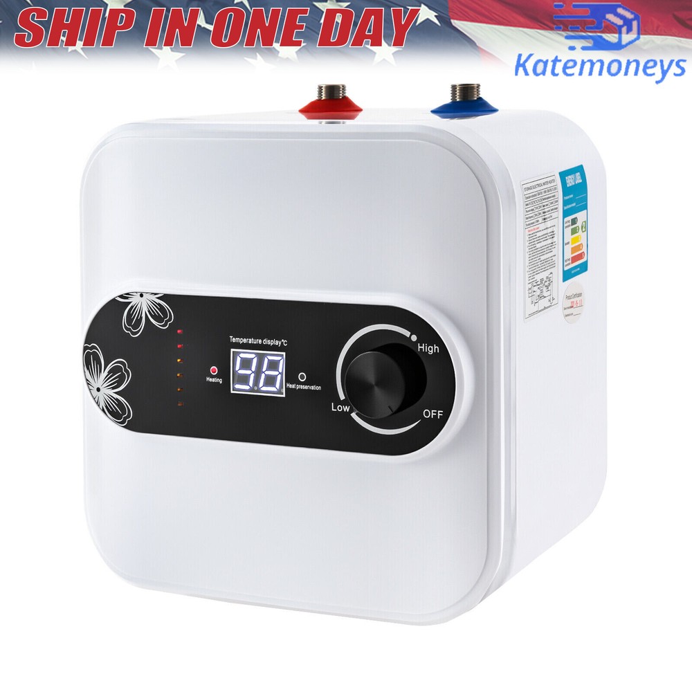 1.5KW Electric Mini-Tank Water Heater for RV Trailer Kitchen Under Sink Counter