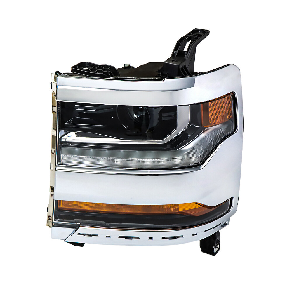 For 2016 2017 18 Silverado 1500 Chrome Bezel Driver Side Headlight HID Headlamp