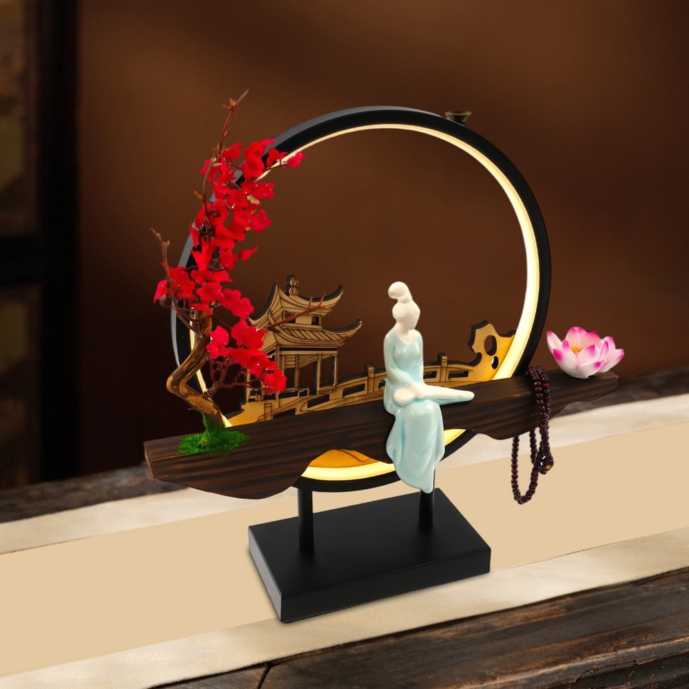 Backflow Incense Holder with LED Light, Ceramic Backflow Incense Burner Perfect