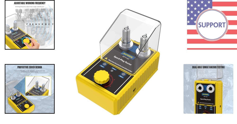 Car Spark Plug Tester with Protective Cover - Analyzes 12V Ignition Performance