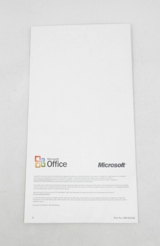 Microsoft Office Professional & One Note 2003 With Keys Word Excel PowerPoint