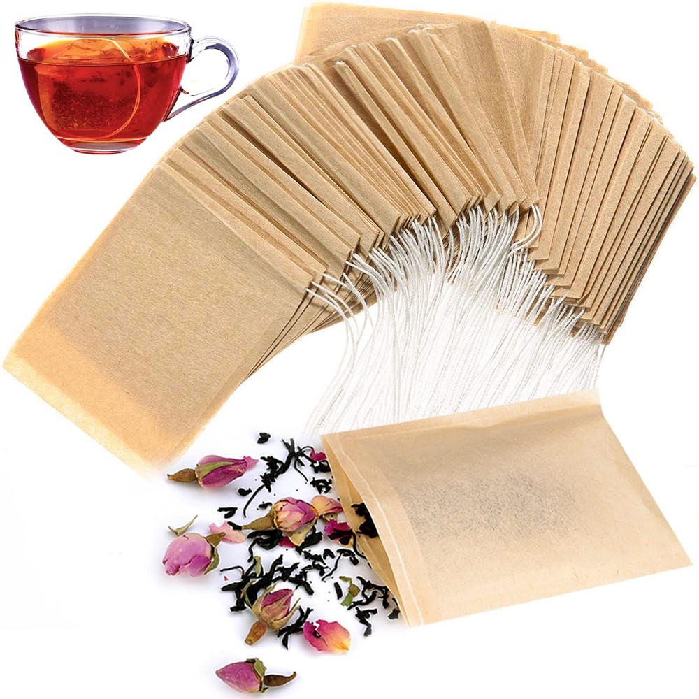 Disposable Tea Filter Bags with Drawstring Natural 1-Cup Capacity 300PCS