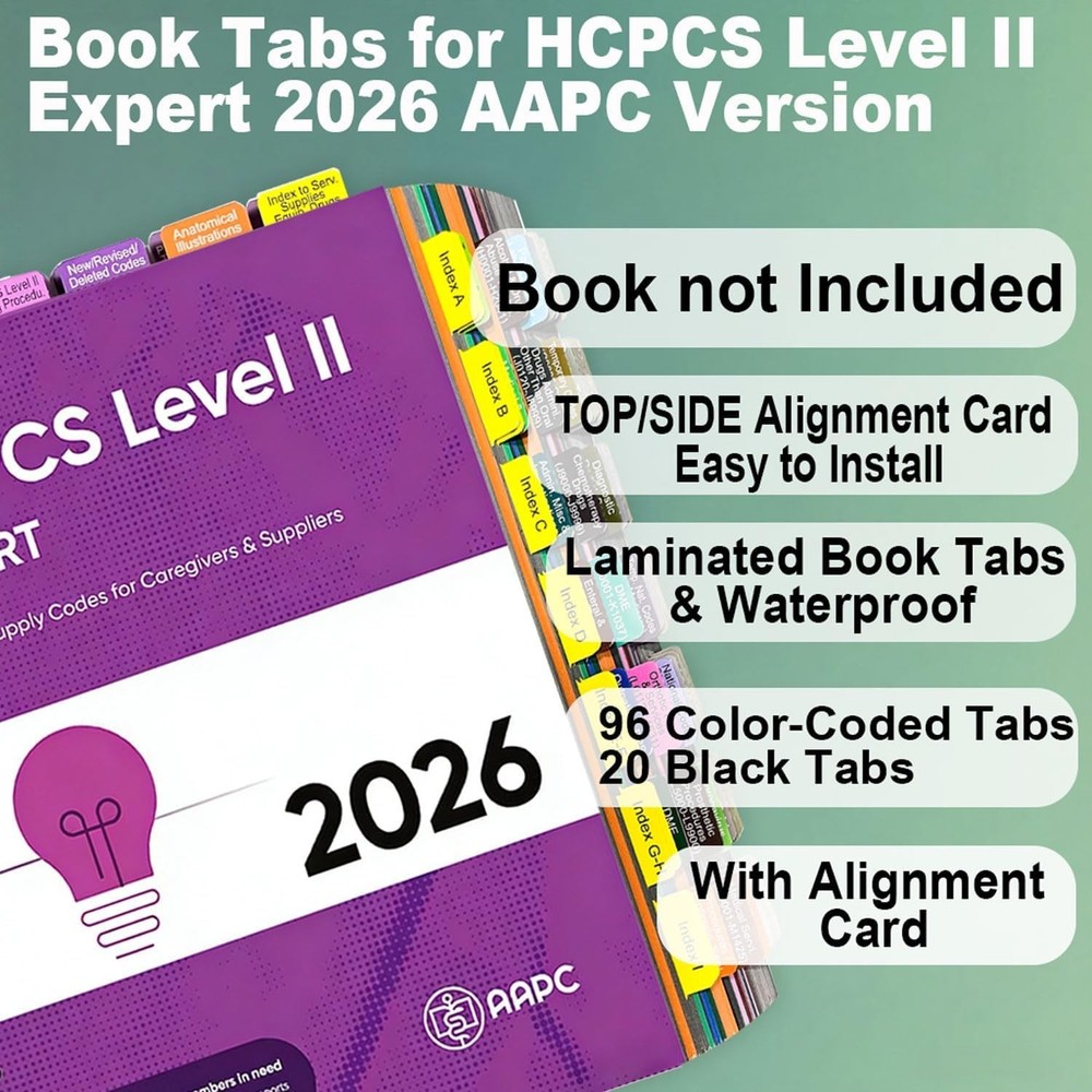 Index Tabs for AMA CPT Book, ICD-10 Code, HCPCS Level II, 3-Set Bundle 2026