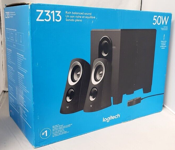 Logitech Z313 50W Compact Satellite Speaker & Subwoofer System audio computer