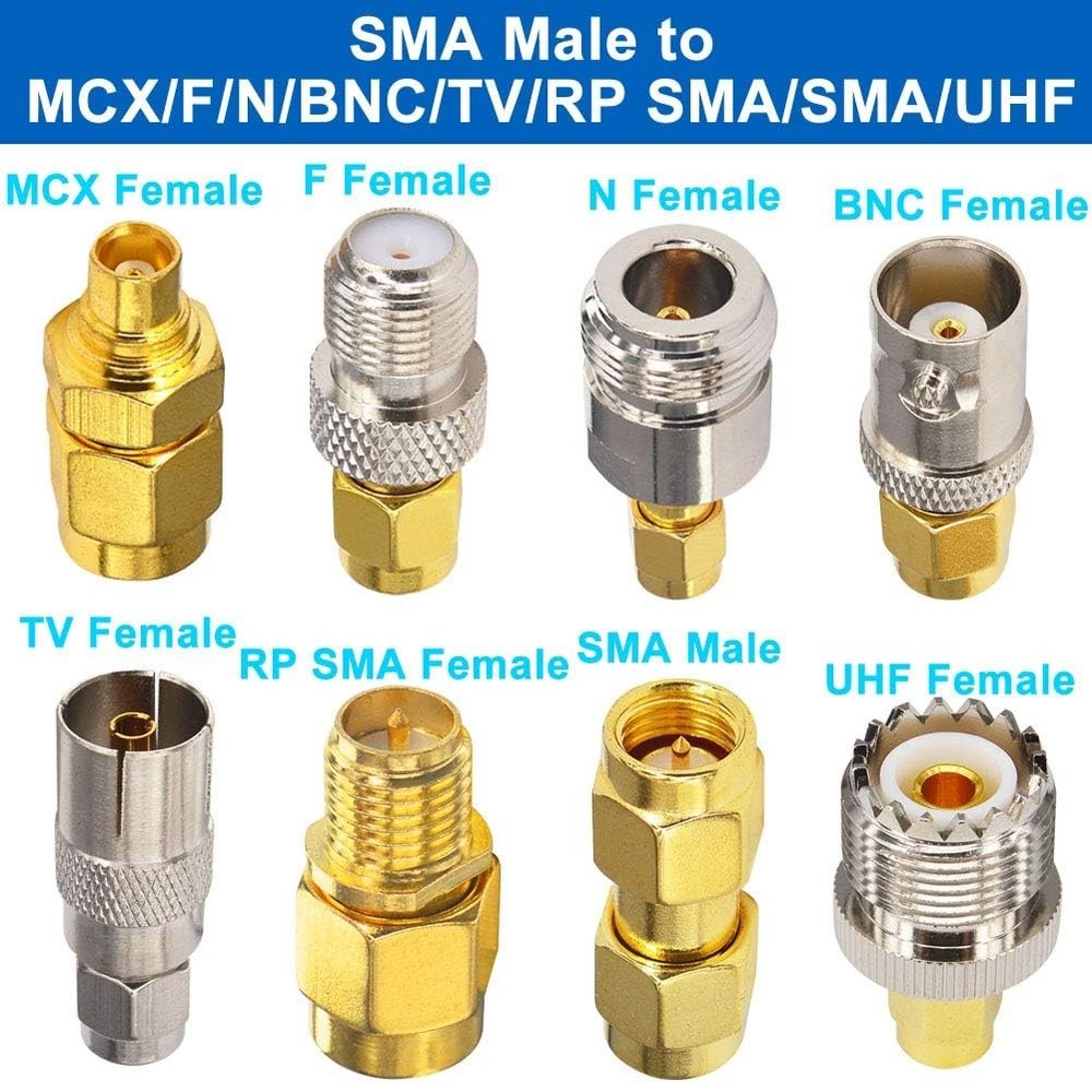 16 PCS SMA Adapter Type Set FPV Connector Kit Cable Antenna RF Coax Plated