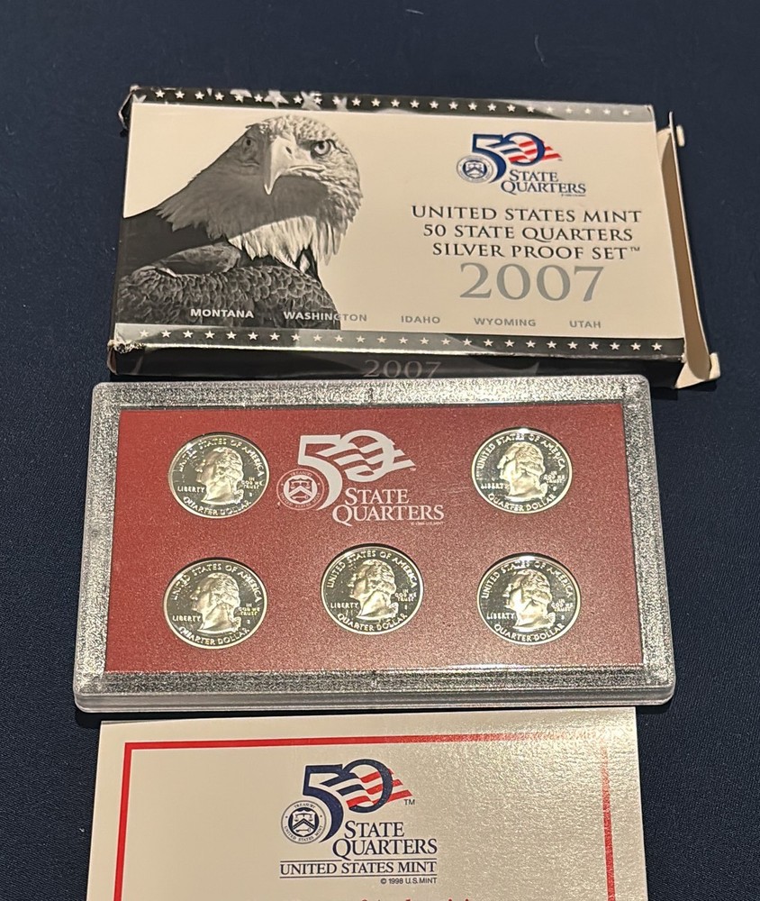 2007 US Mint 50 State Quarters Silver Proof Set