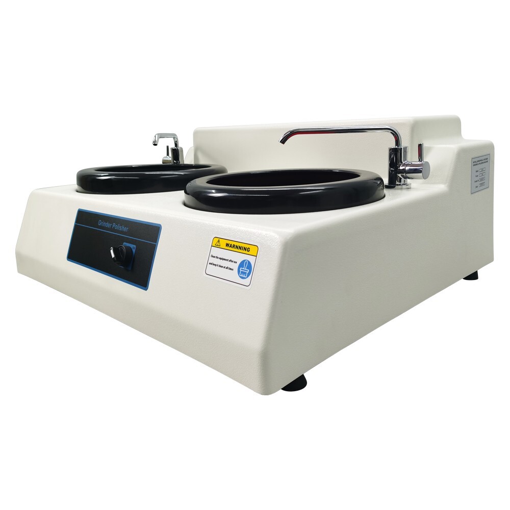 Metallographic Grinding Polisher Machine 110V Dual Disc Material For Testing Lab