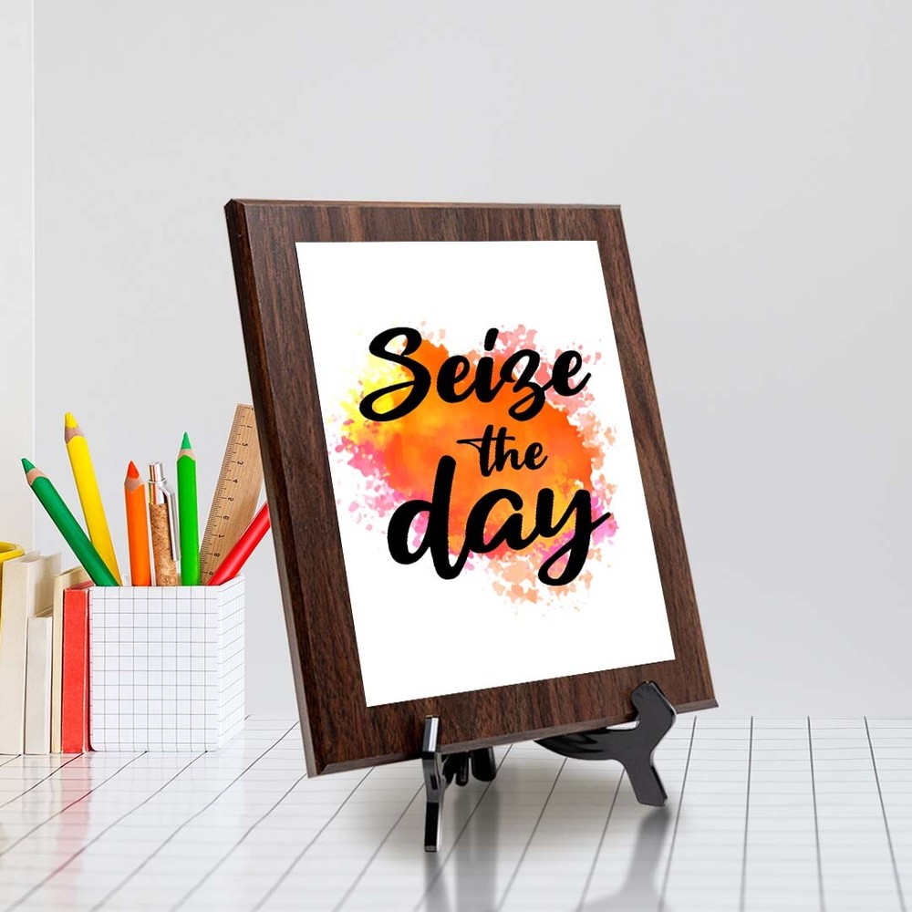 Seize The Day Decorative Wall Plaque (Full Color) | Positive Affirmation