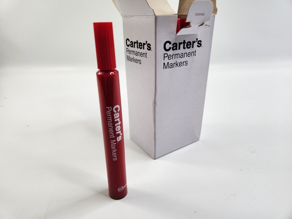 12 Pack Carter's Red Permanent Large Markers Chisel Tip Box Avery 27177