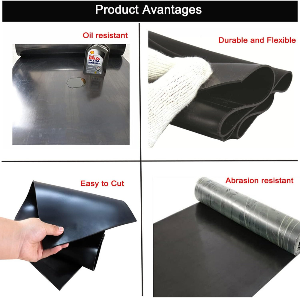 Solid Rubber Roll Sheet 3.3X9.8Ft Neoprene Rubber Rolls 1/8" Thick Heavy Duty Se