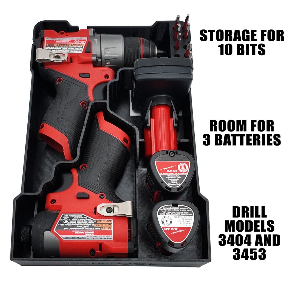 M12 Fuel Drill Driver Organizer For Milwaukee Compact Packout