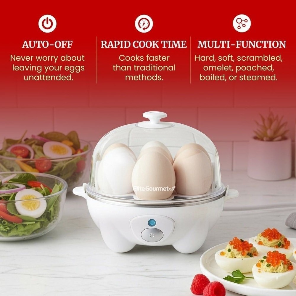 The Elite Gourmet Automatic Easy Egg Cooker