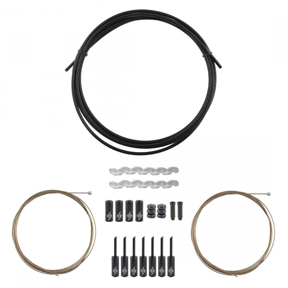 Origin8 SuperSlick Compressionless 2x Gear Cable/Housing Kit Front & Rear Black