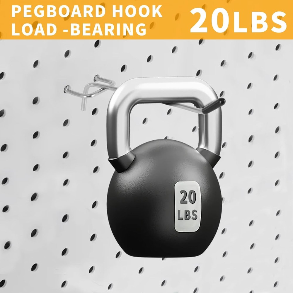 Garage Pegboard Hooks 4 Inch 25 Pack Silver Craft Organizer