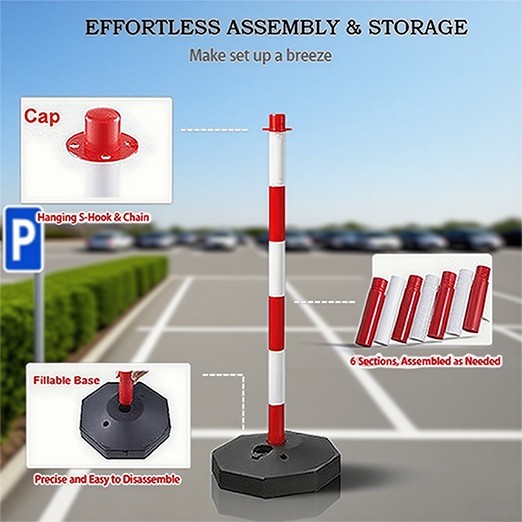Adjustable Traffic Delineator Post Cones, 10 Pack