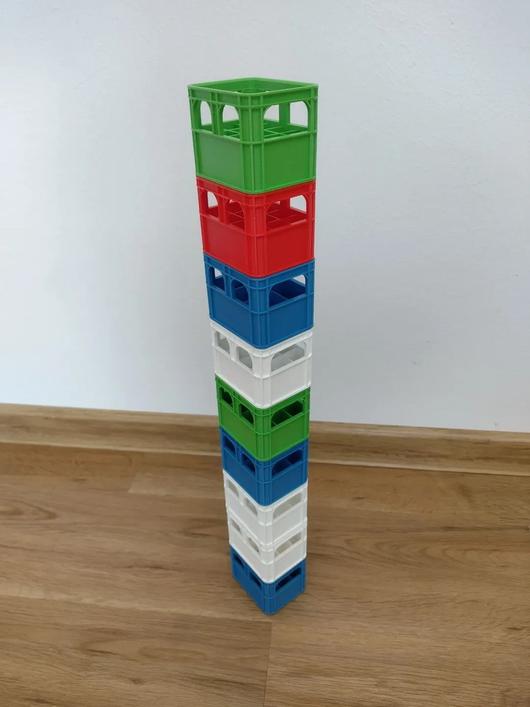 Multi Color Stackable Crate Battery Holder for AA, AAA, Optional Crate Tray