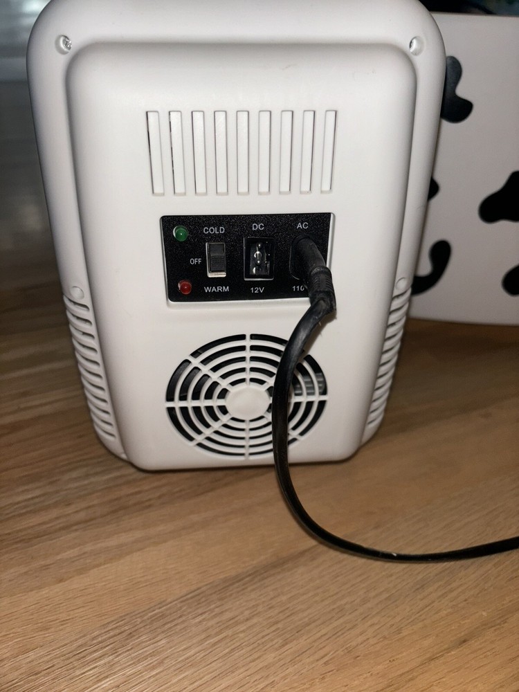 Hardly Used Cow Print 6 Can Mini Fridge