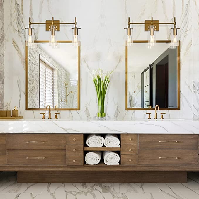 Merbotin 3-Light Dark Brass Vanity Lights