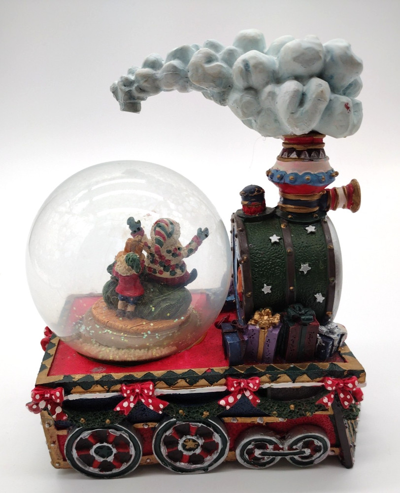 Santa Train Express Delivering Tree Musical Water Globe