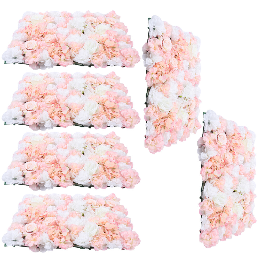 6pcs Artificial Flower Wall Panel Wedding Party Stage Backdrop Decor 24'x16'' US