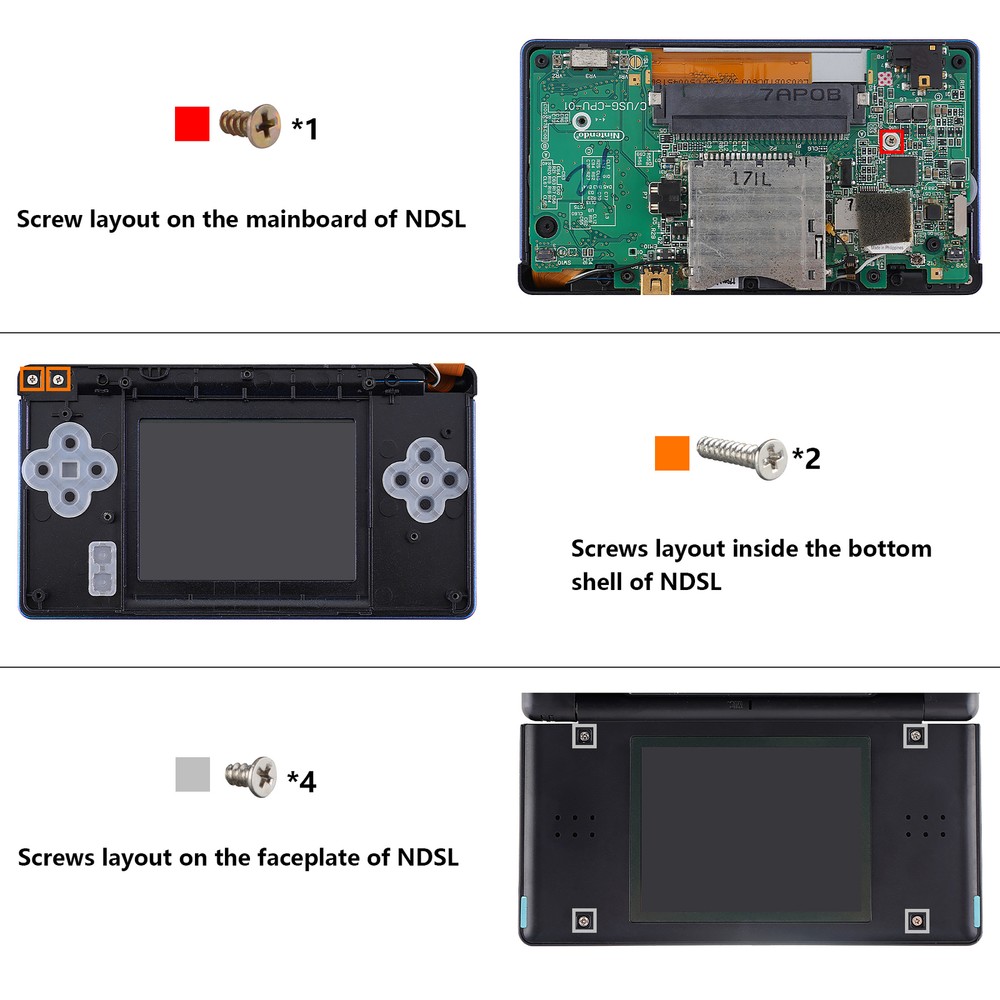 Gradient Translucent Bluebell Replacement Full Housing Shell for Nintendo DS Lit