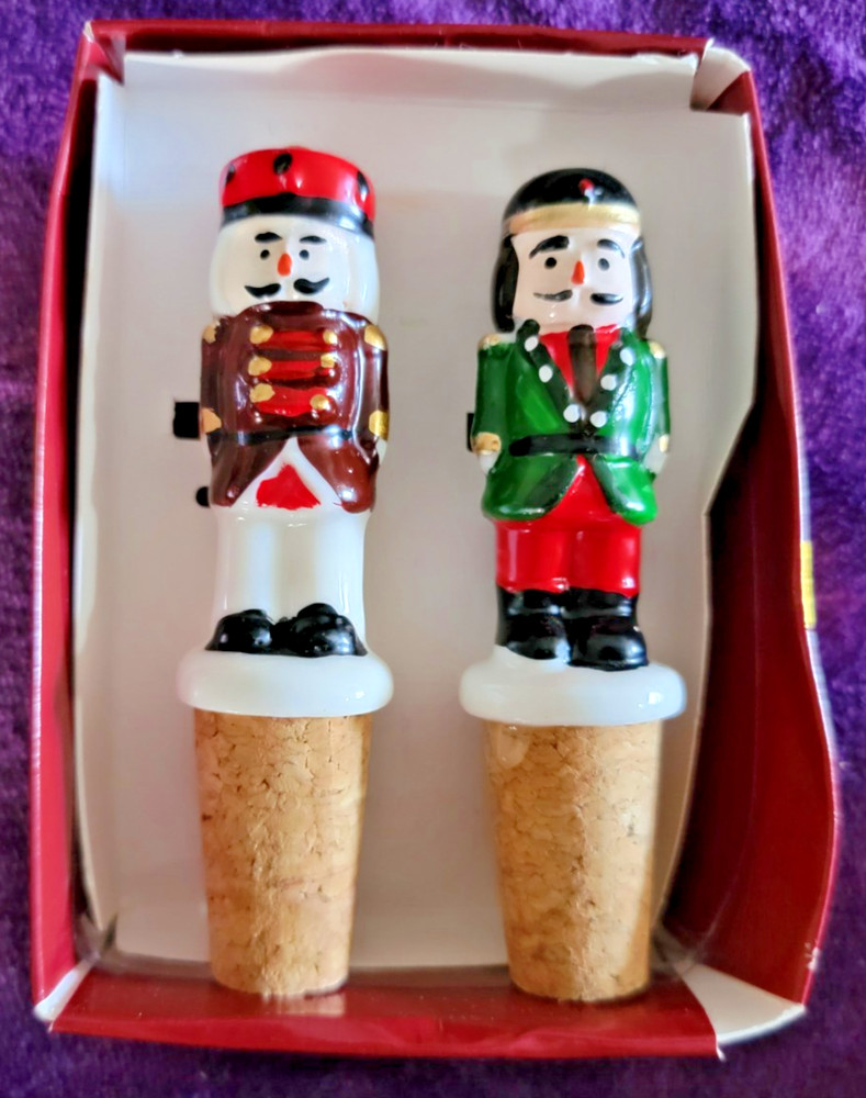 Core Kitchen Nutcracker Ceramic Wine Stopper 2-Piece Set ~ New open box