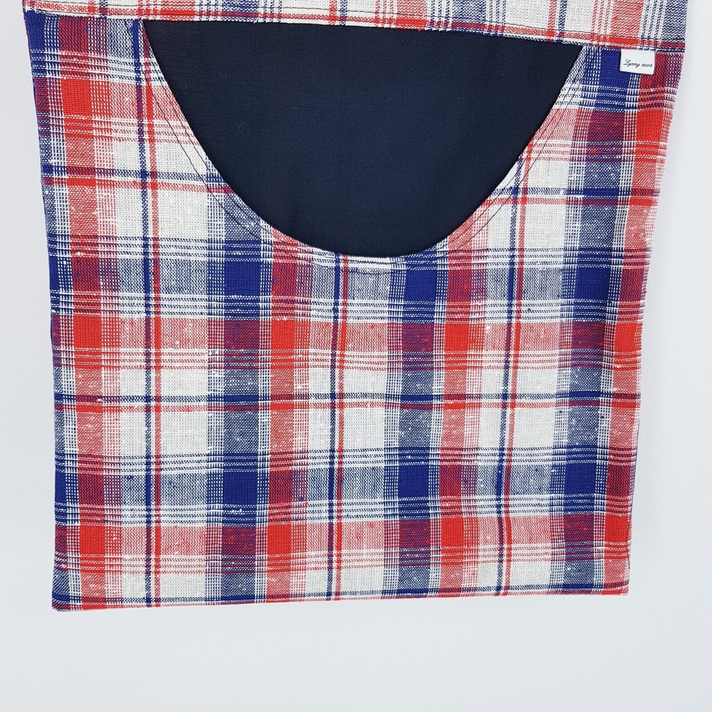 Peg Bag Handmade Blue Red White Checked Pattern Lined Laundry Clothes Peg Holder