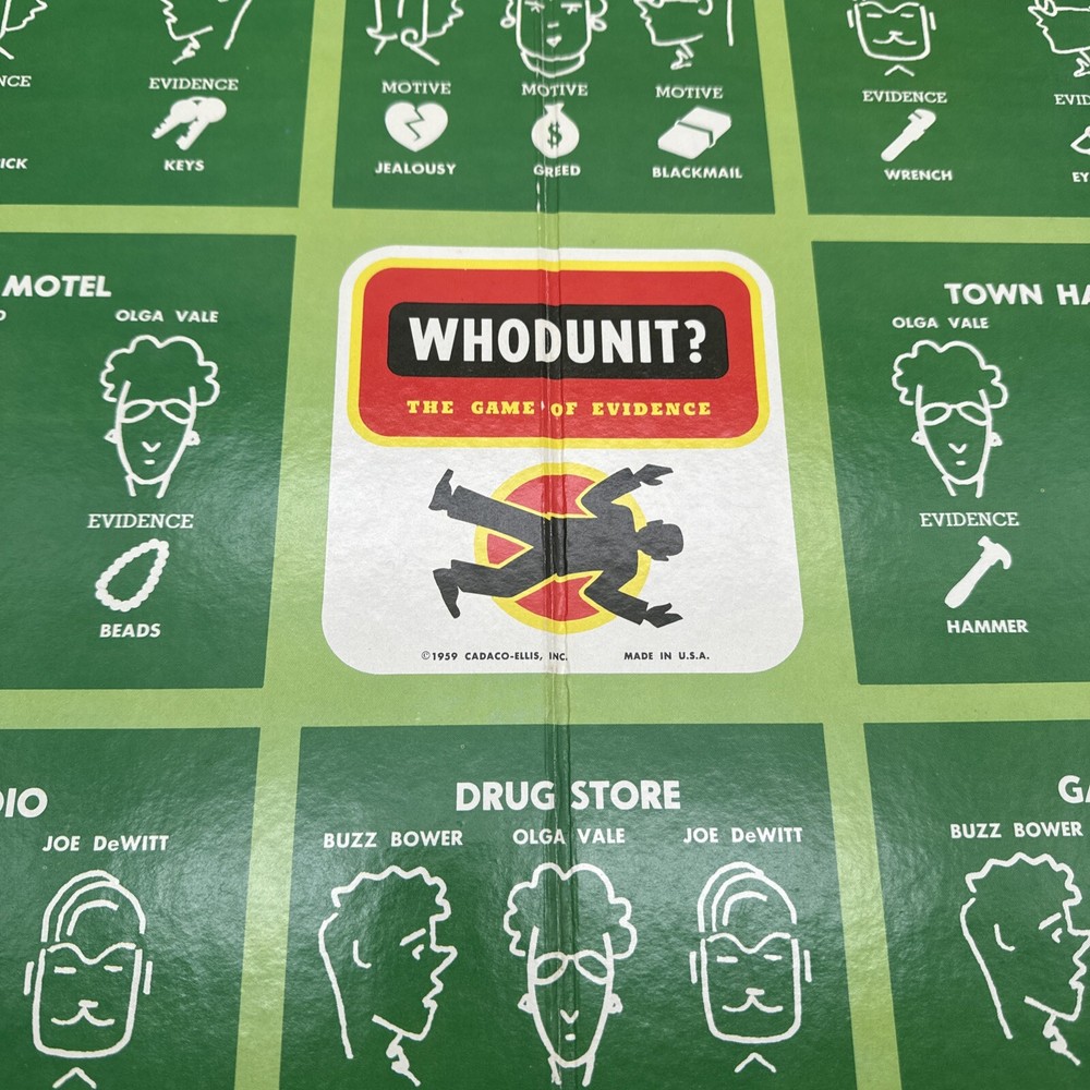 Whodunit Board Game 1959 Cadaco no. 232