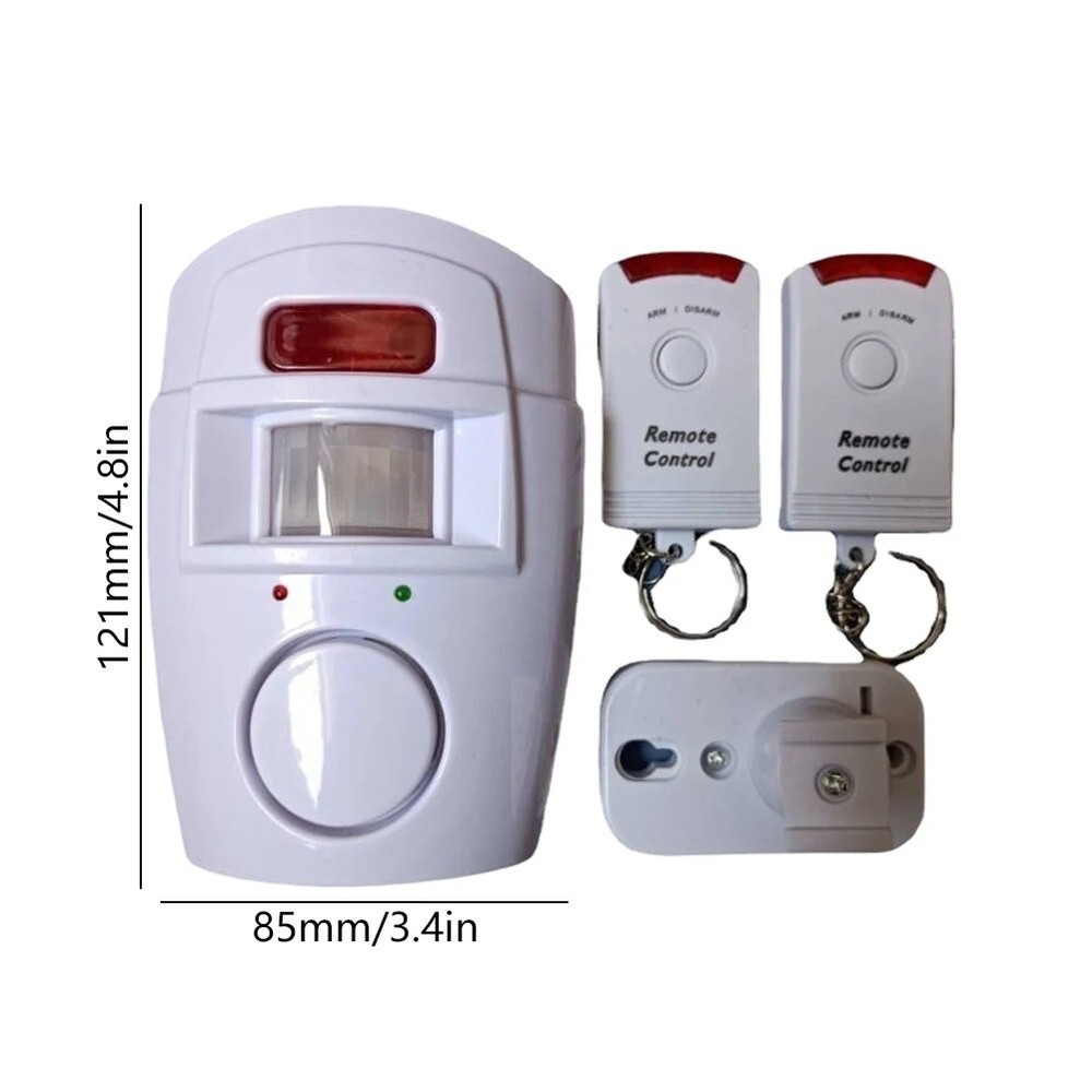 2pcs Wireless PIR Motion Sensor Detector Alarm with Remote Controls
