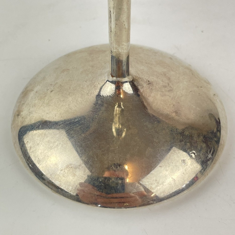 Vintage Spanish Silver Textured Bud Candlestick 23.5cm