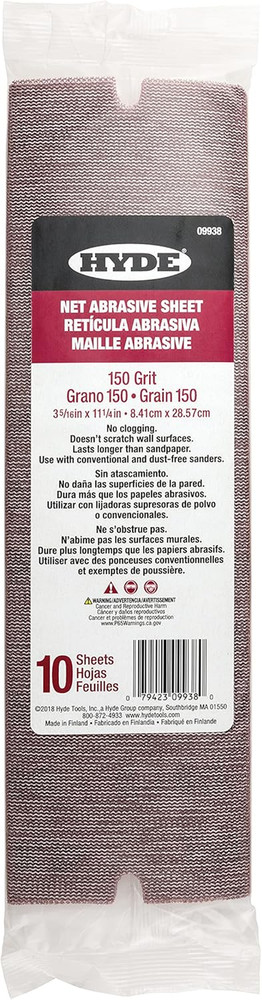 09938 Abrasive Sanding Net Sheets, 150 Grit, 10-Sheets
