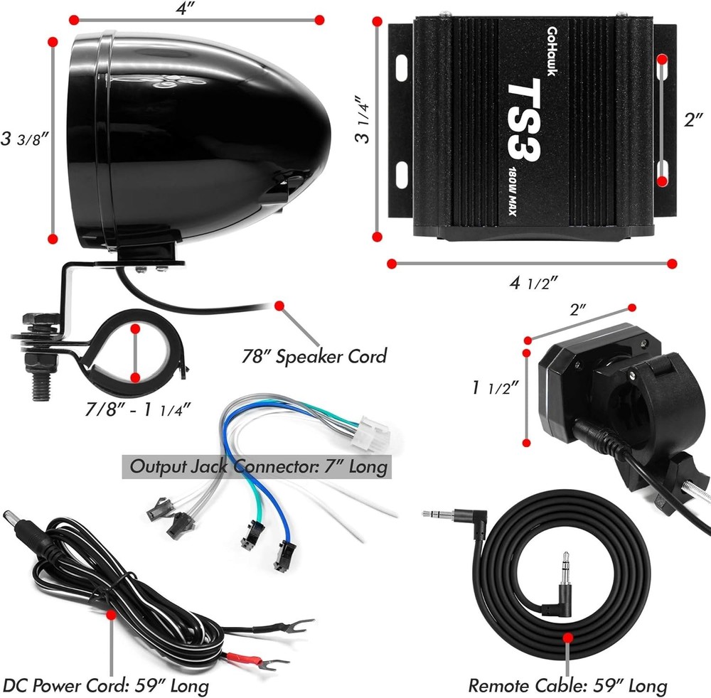 Dynamic Bluetooth Motorcycle Speakers with Weatherproof Design & Easy Setup